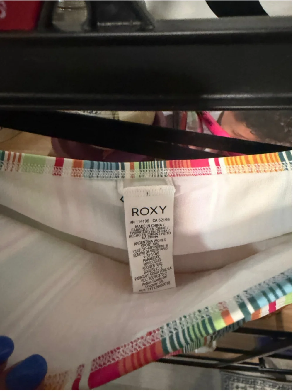 Women's Roxy Bikini Bottom Size L Multi-color Striped
